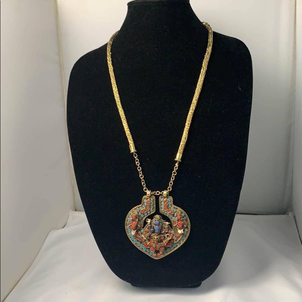 Antique Brass Filigree necklace/Pendant